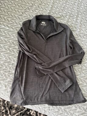 REI Dark Charcoal Heather Quarter-Zip Pullover